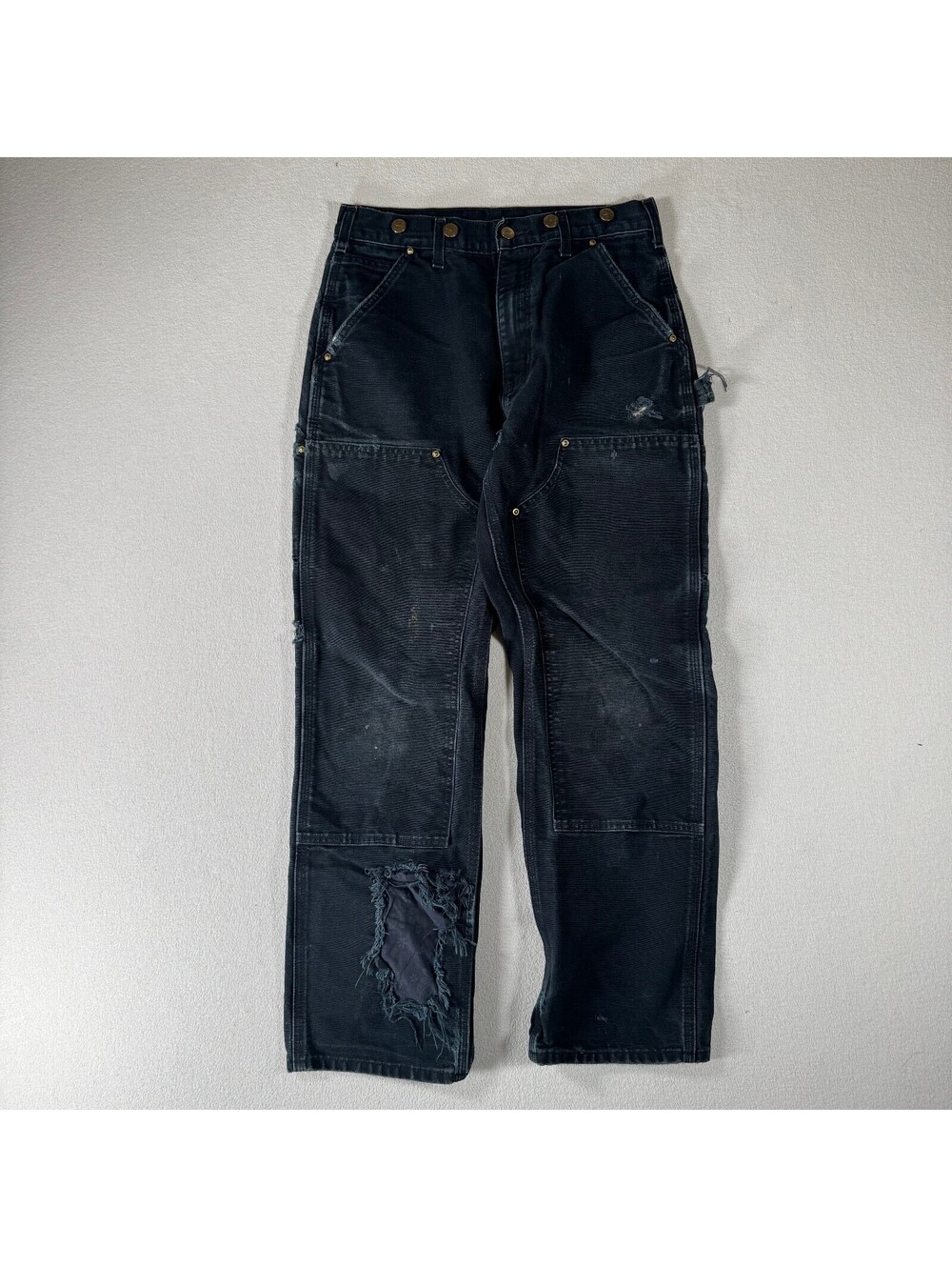 Vintage Faded Distressed Carhartt B01 BLK Work Pants 30x30
